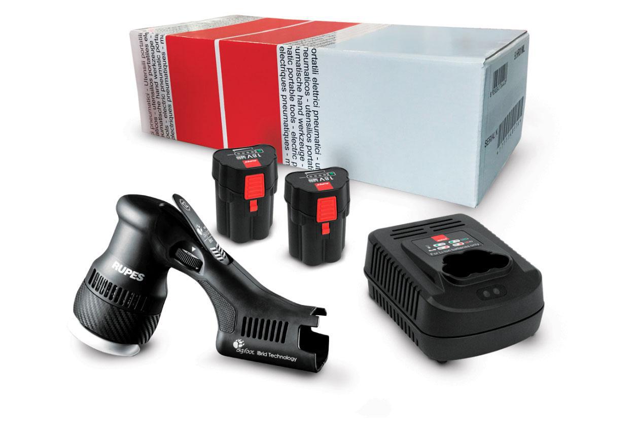 Rupes iBRID MINI polisher STB 1-HLR75 1-Charger 2-Battery Pack